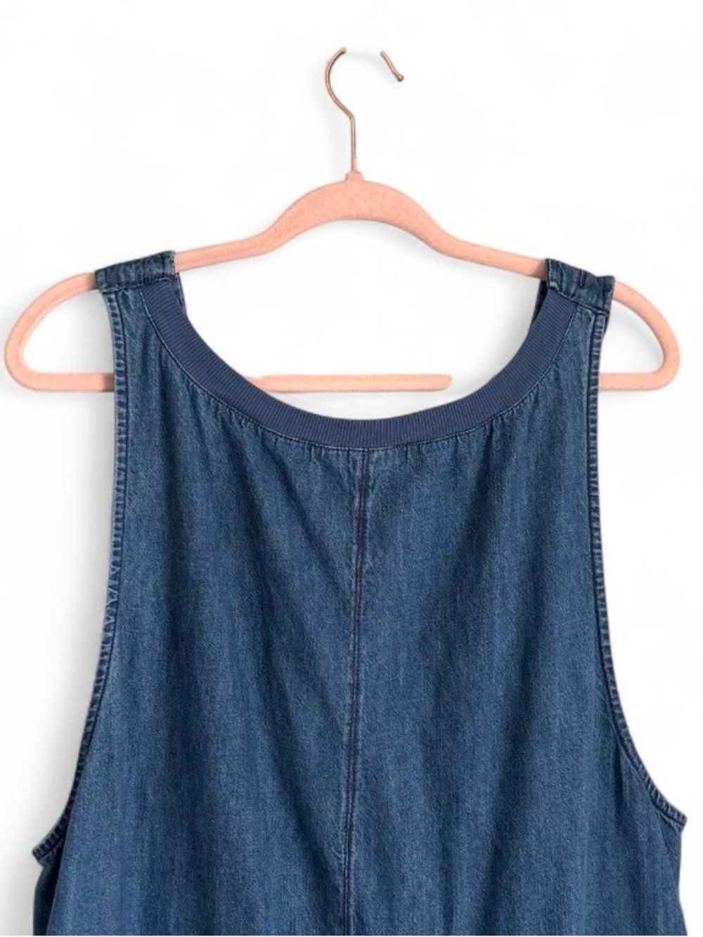 Free People Soraya Denim Midi Dress Jean Dress Size XL - Picture 6 of 8